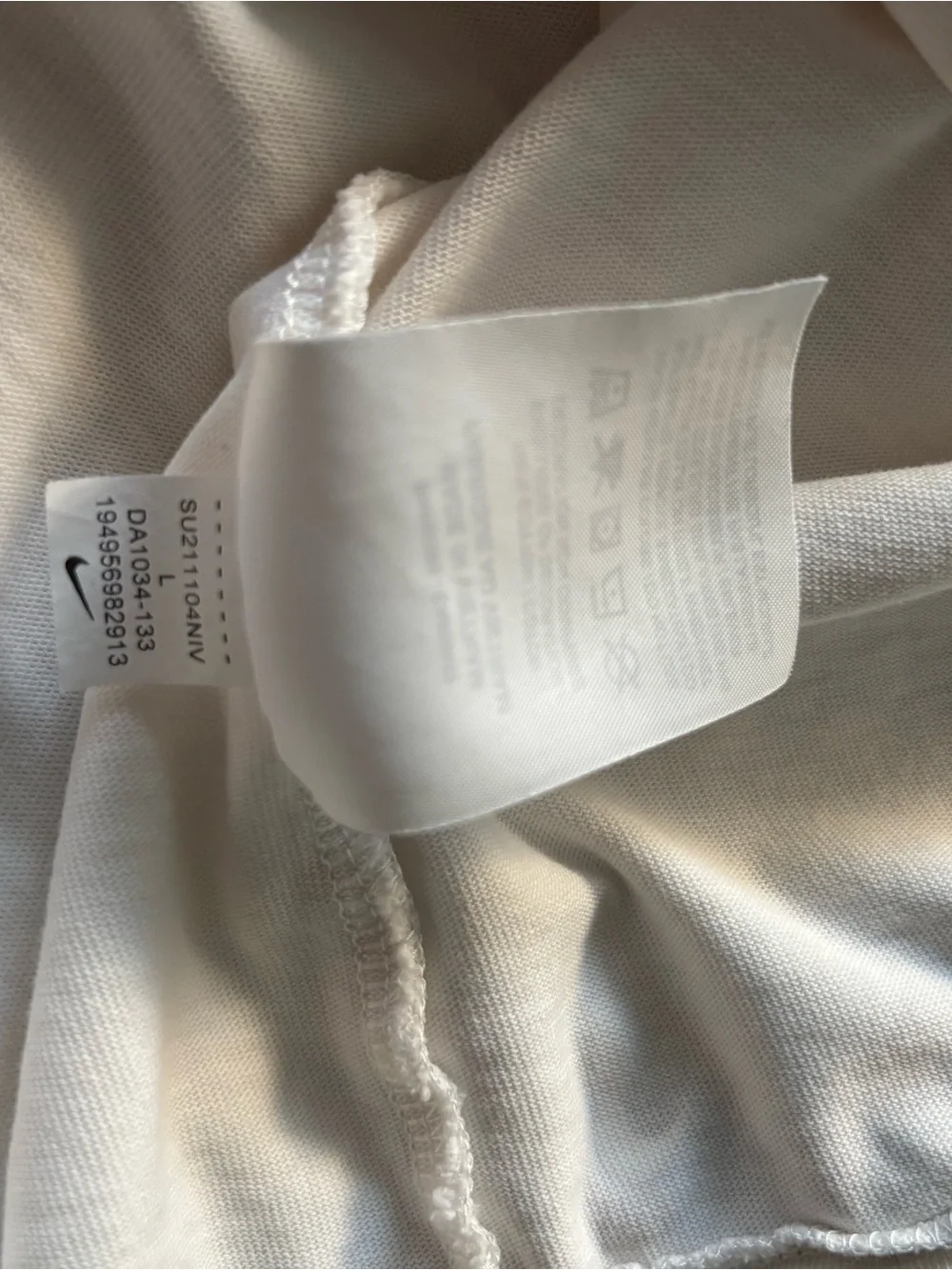 NIKE sz L Yoga Crop Tank Top Cream Off White Drawstring Hem